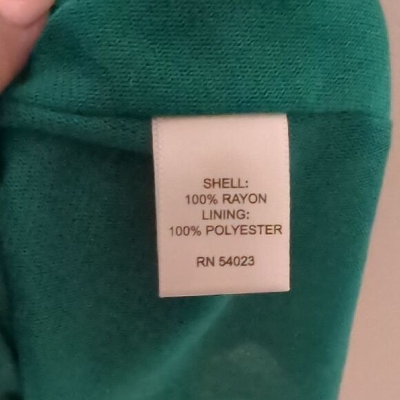 Banana Republic Green Pleated Midi Dress with V-Neck and Cap Sleeves - Picture 7 of 7